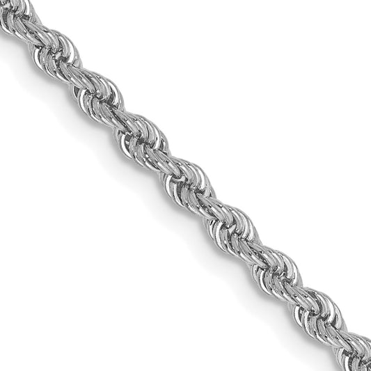 14K White Gold 2.5mm Regular Rope Chain