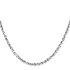 14K White Gold 2.75mm Regular Rope Chain