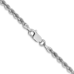 14K White Gold 2.75mm Regular Rope Chain