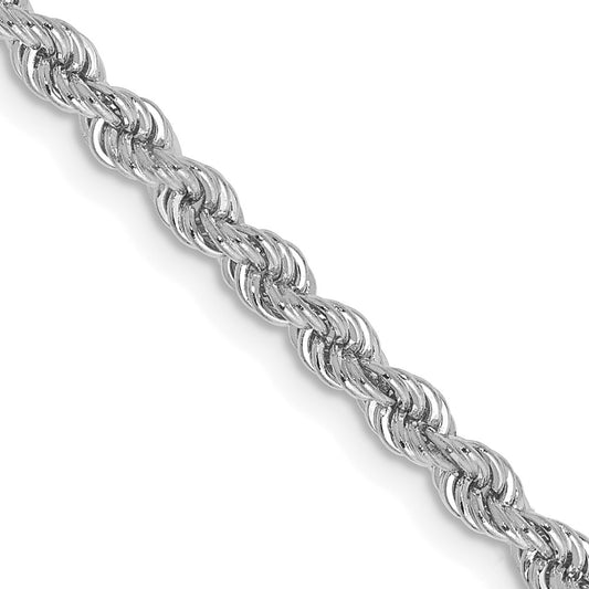 14K White Gold 2.75mm Regular Rope Chain