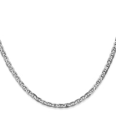 14K White Gold 3mm Concave Anchor Chain