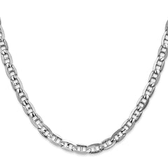 14K White Gold 5.25mm Concave Anchor Chain