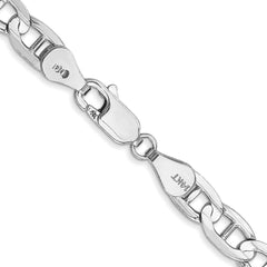 14K White Gold 5.25mm Concave Anchor Chain