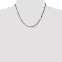 14K White Gold 3.9mm Flat Beveled Curb Chain