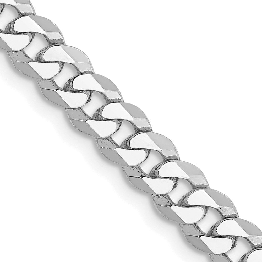 14K White Gold 4.75mm Flat Beveled Curb Chain