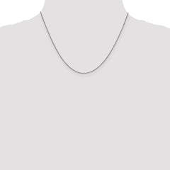 14K White Gold 0.9mm Box with Lobster Clasp Chain