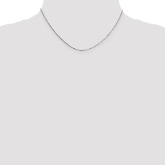 14K White Gold 0.7mm Box with Spring Ring Clasp Chain