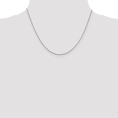 Cadena tipo caja de oro blanco de 14 quilates de 0,95 mm