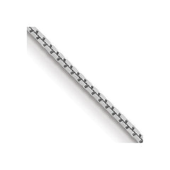 14K White Gold 0.9mm Box with Spring Ring Clasp Chain