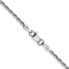 14K White Gold 1.85mm Diamond-cut Quadruple Rope Chain