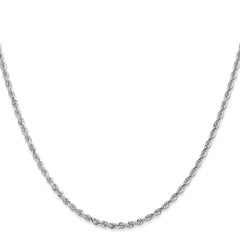 14K White Gold 2.25mm Diamond-cut Quadruple Rope Chain