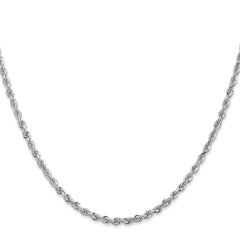 14K White Gold 2.75mm Diamond-cut Quadruple Rope Chain