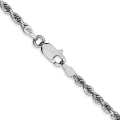 14K White Gold 2.75mm Diamond-cut Quadruple Rope Chain