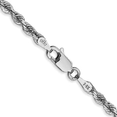 14K White Gold 3.0mm Diamond-cut Quadruple Rope Chain