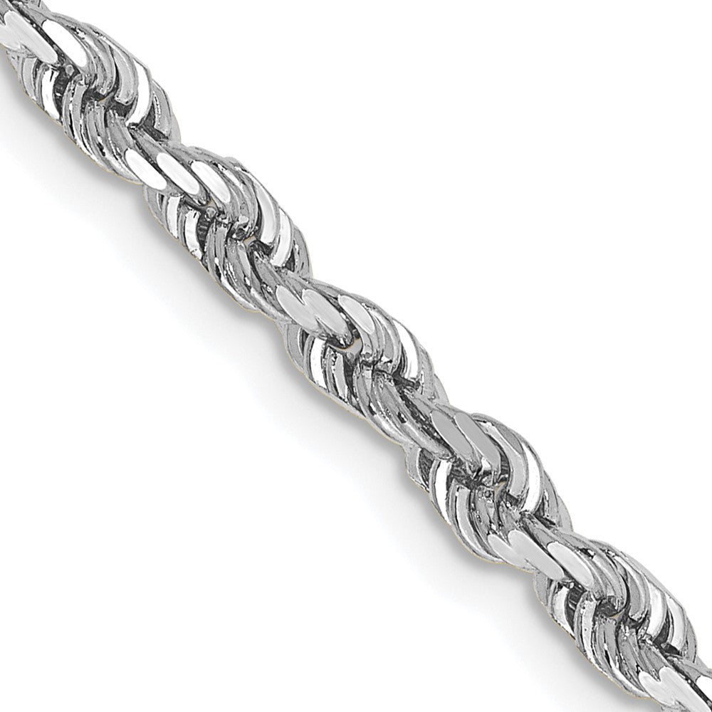 14K White Gold 3.35mm Diamond-cut Quadruple Rope Chain