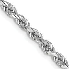 14K White Gold 3.35mm Diamond-cut Quadruple Rope Chain