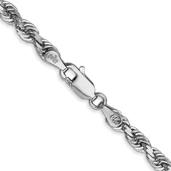 14K White Gold 4mm Diamond-cut Quadruple Rope Chain