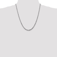 14K White Gold 4mm Diamond-cut Quadruple Rope Chain