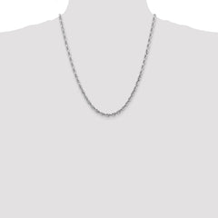 14K White Gold 4.5mm Diamond-cut Quadruple Rope Chain