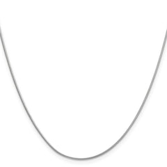 14 Karat Weißgold, 0,9 mm, runde Schlangenkette