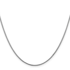 14K White Gold 1.1mm Round Snake Chain