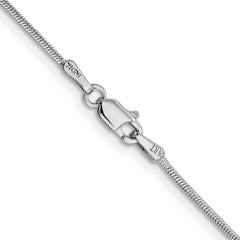 14K White Gold 1.1mm Round Snake Chain