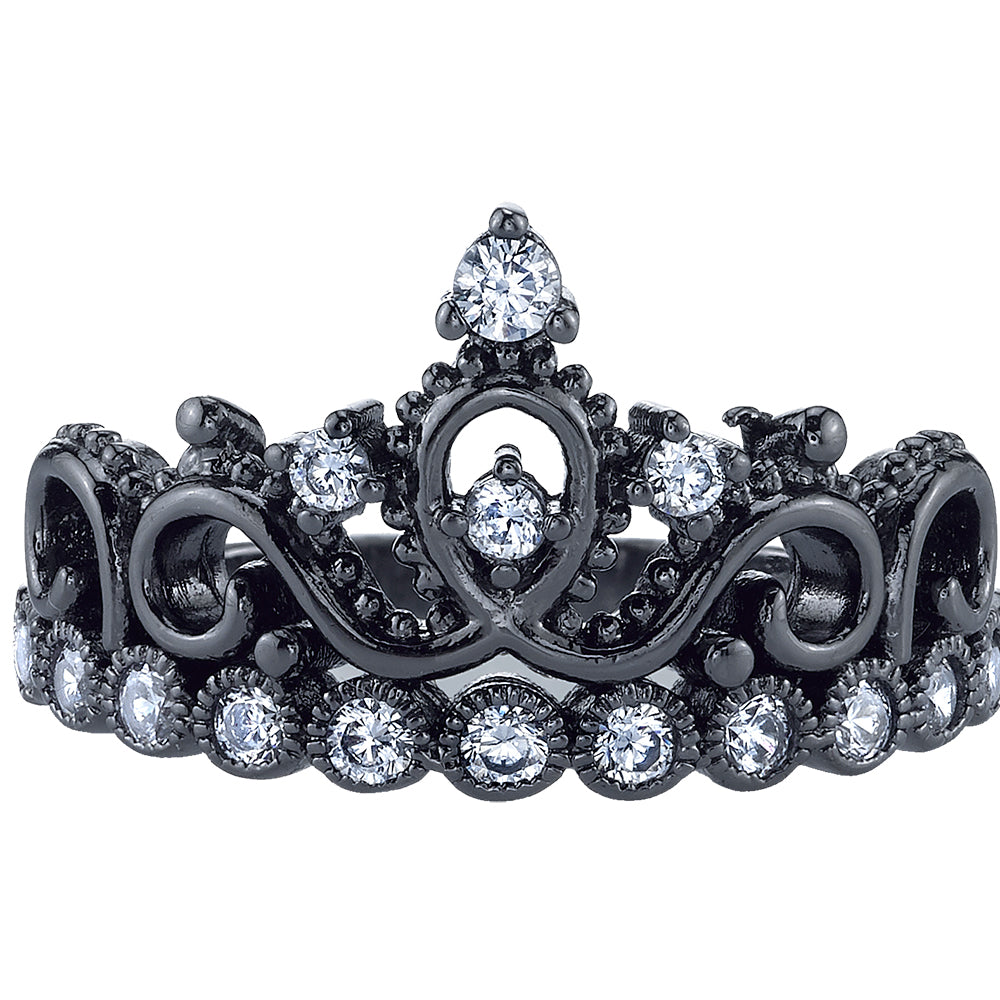 925 Sterling Silver Princess Crown Ring
