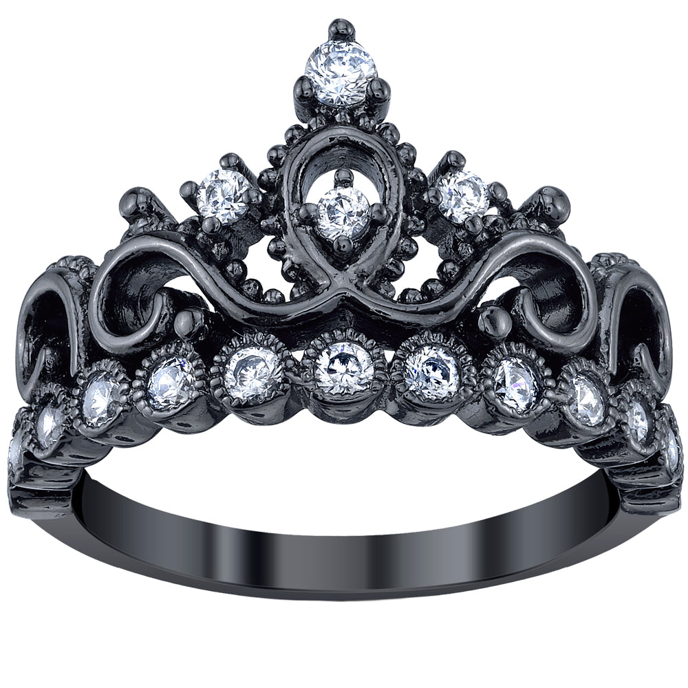 925 Sterling Silver Tiara Crown Ring