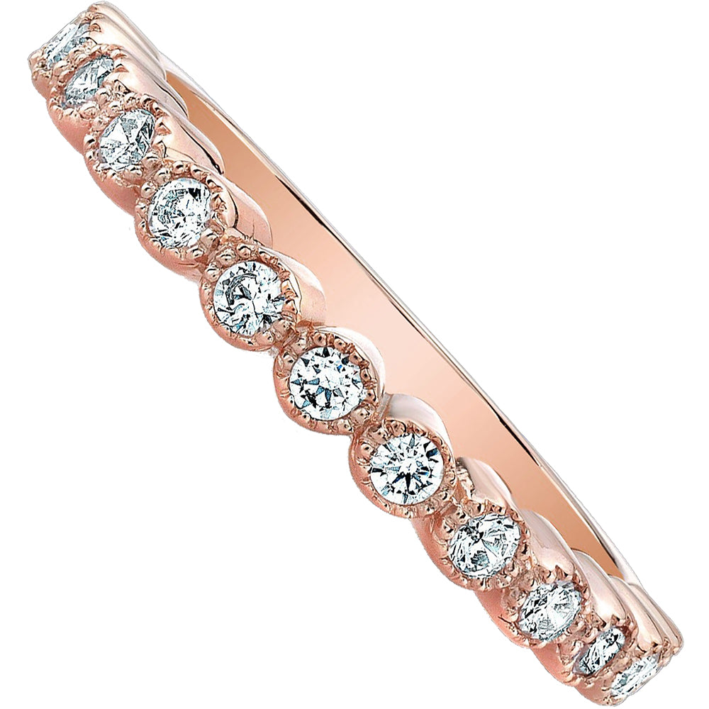 Rose Gold-plated Silver CZ Band Ring