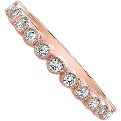 Rose Gold-plated Silver CZ Band Ring