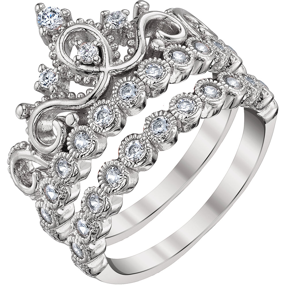 Silver Princess Crown Rings