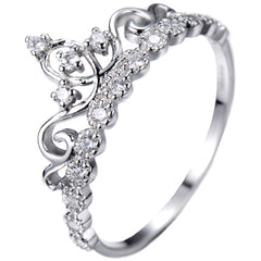 925 Sterling Silver Princess Crown Ring