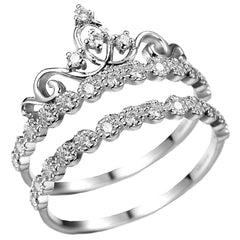 925 Sterling Silver Tiara Crown Ring