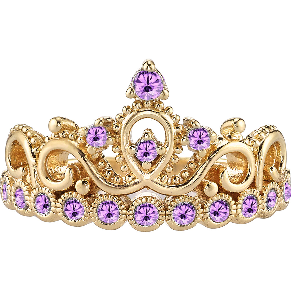 14K Gold Princess Crown Ring