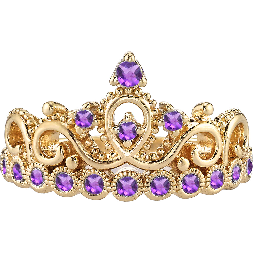 14K Gold Princess Crown Ring