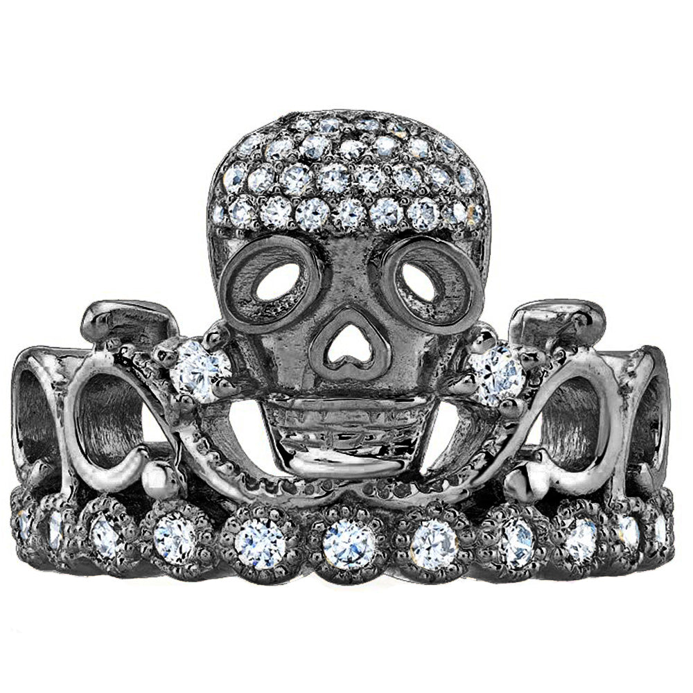 925 Sterling Silver Skull Crown Ring