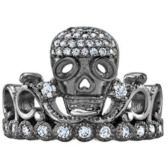 925 Sterling Silver Skull Crown Ring