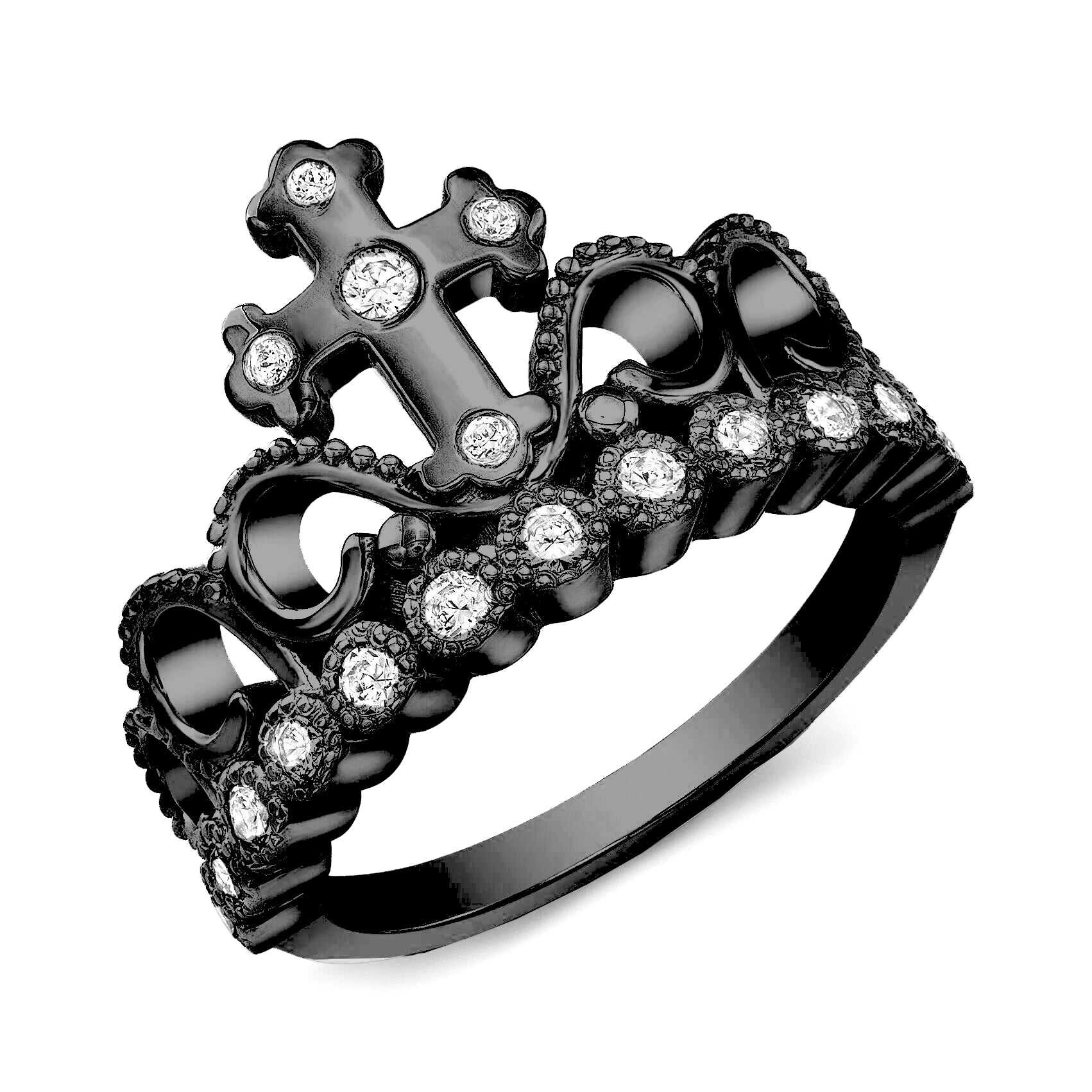 925 Sterling Silver Tiara Crown Ring