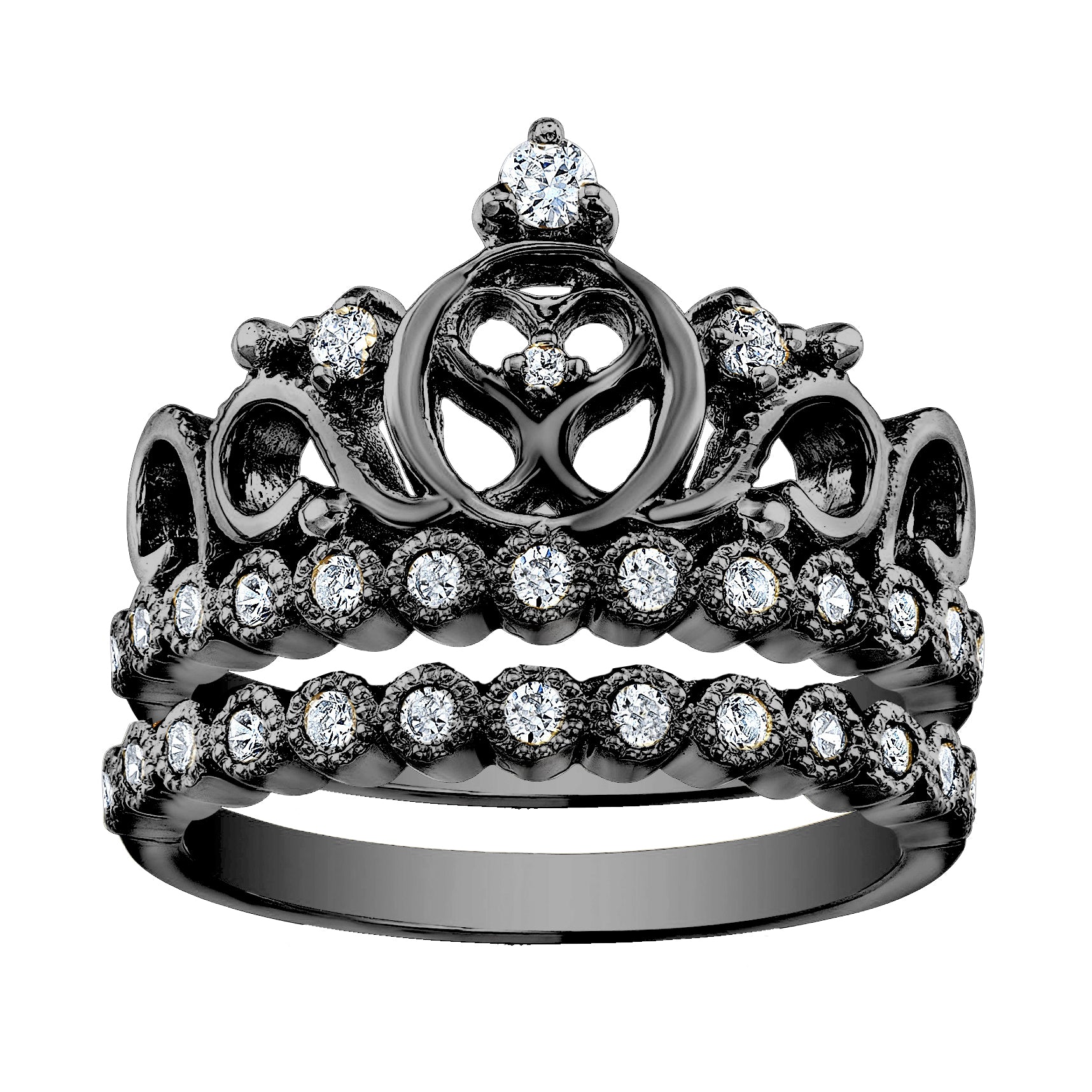 925 Sterling Silver Tiara Crown Ring