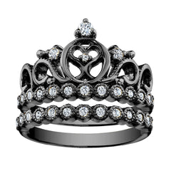 925 Sterling Silver Tiara Crown Ring