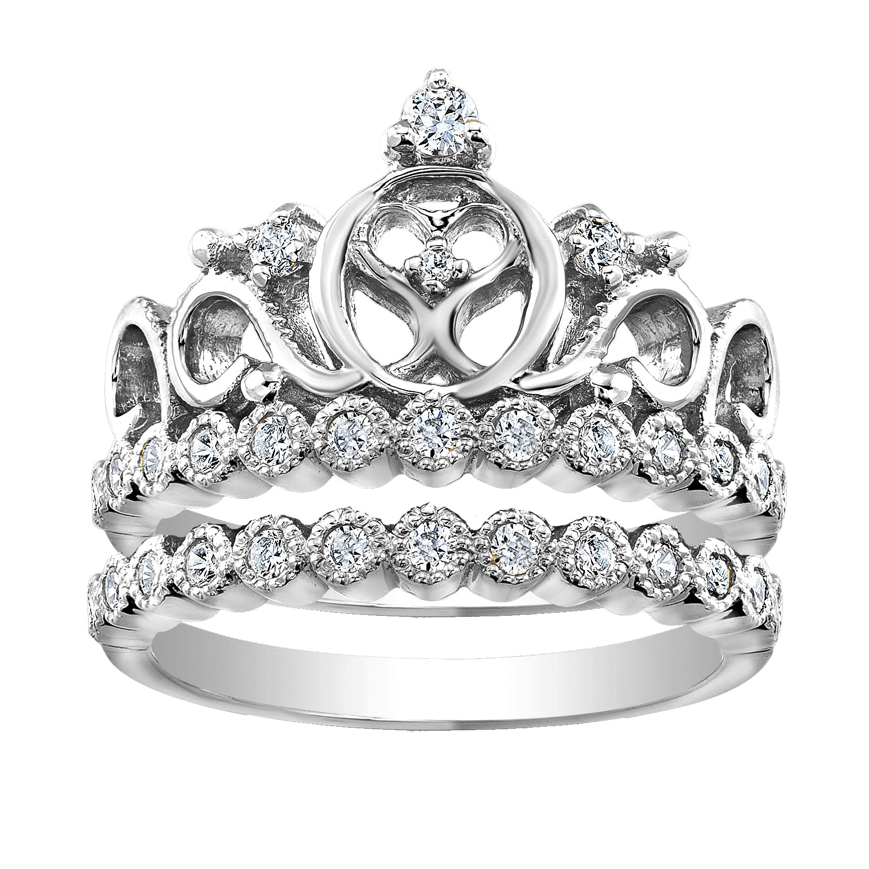 925 Sterling Silver Tiara Crown Ring