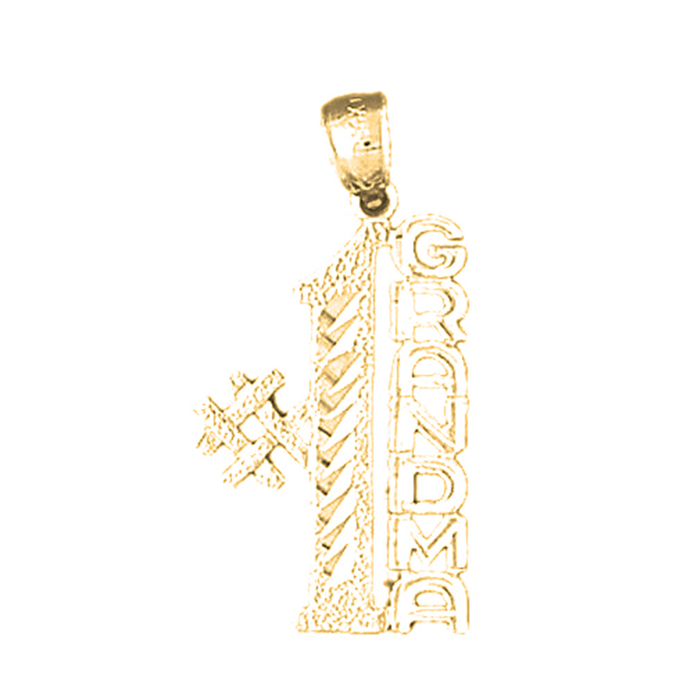 14K or 18K Gold #1 Grandma Pendant