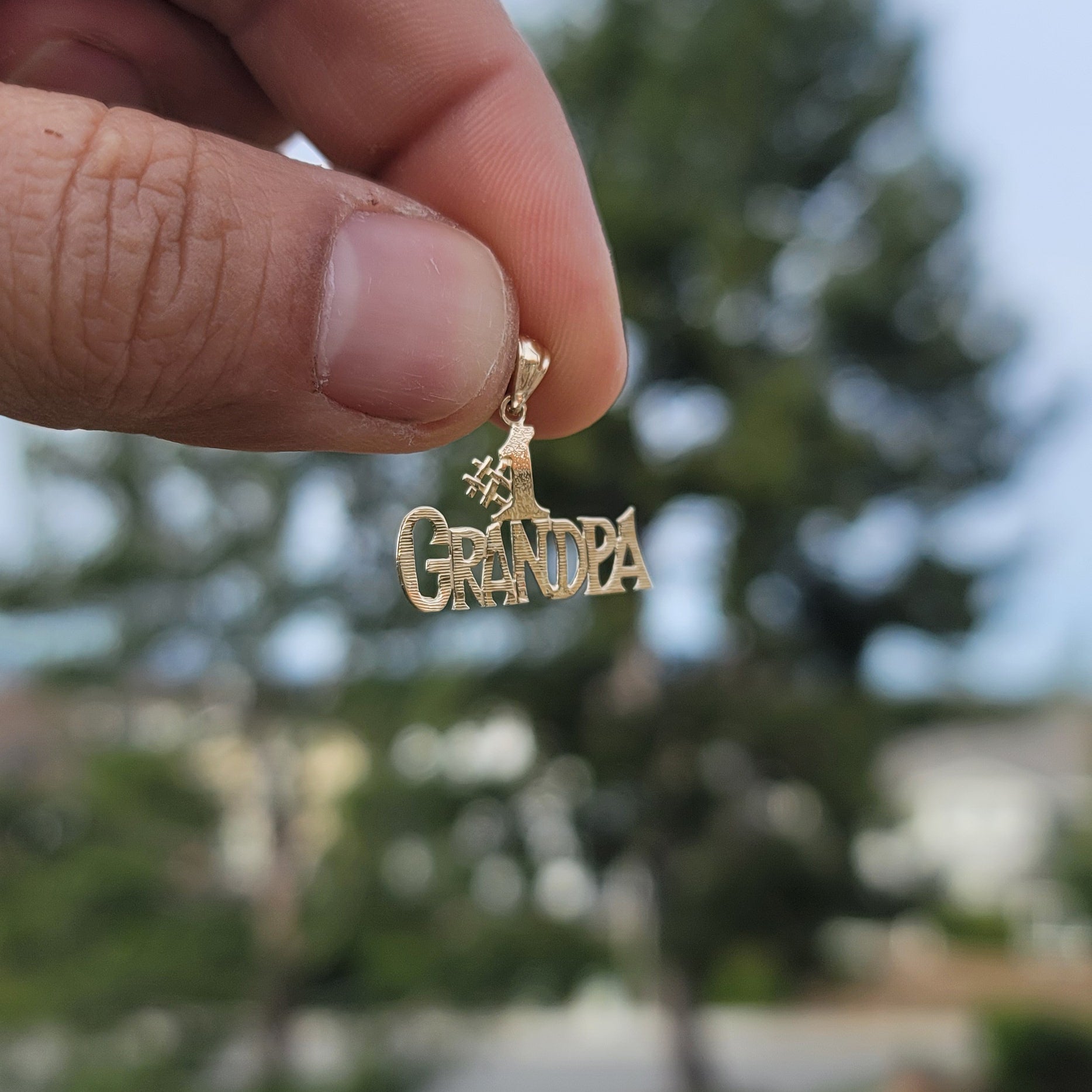 14K or 18K Gold #1 Grandpa Pendant