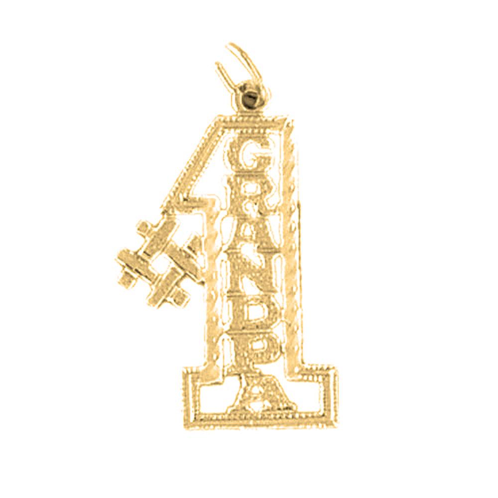 14K or 18K Gold #1 Grandpa Pendant