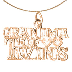 14K or 18K Gold Grandma Of Twins Pendant