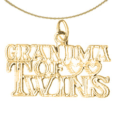 14K or 18K Gold Grandma Of Twins Pendant