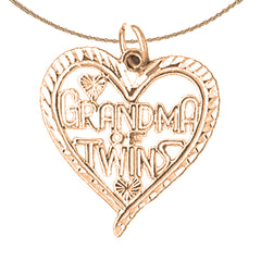 14K or 18K Gold Grandma Of Twins Pendant