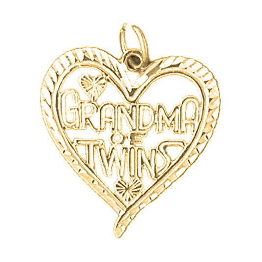 14K or 18K Gold Grandma Of Twins Pendant