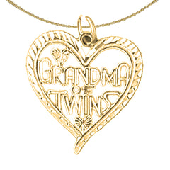 14K or 18K Gold Grandma Of Twins Pendant