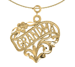 14K or 18K Gold Grandma Pendant